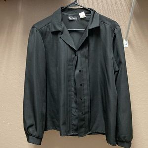 Vintage Ann Chabrol Black Polyester Blouse